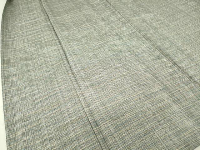 平和屋着物▽上質な紬 単衣 格子 正絹 逸品 DAAT9687az