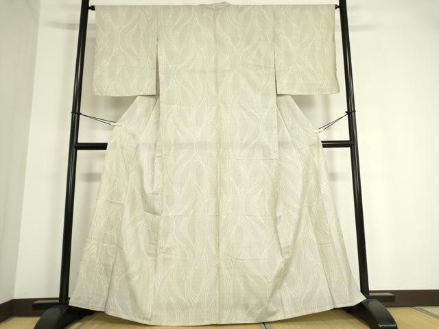 平和屋着物▽本場大島紬　白大島　単衣　7マルキ　変わり縞　正絹　逸品　DAAT9695az