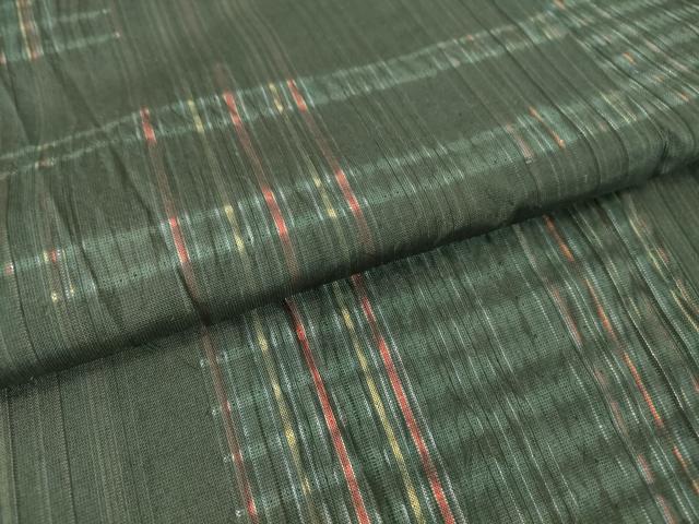 平和屋着物▽本場縞大島紬　単衣　絞り　横段絣文　大山謹製　証紙付き　正絹　逸品　DAAT9714az 平和屋着物▽本場縞大島紬 単衣 絞り 横段絣文 大山謹製 証紙付き