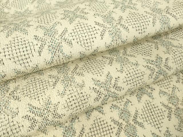 平和屋着物▽本塩沢　単衣　舞花文　正絹　逸品　DAAT9719az