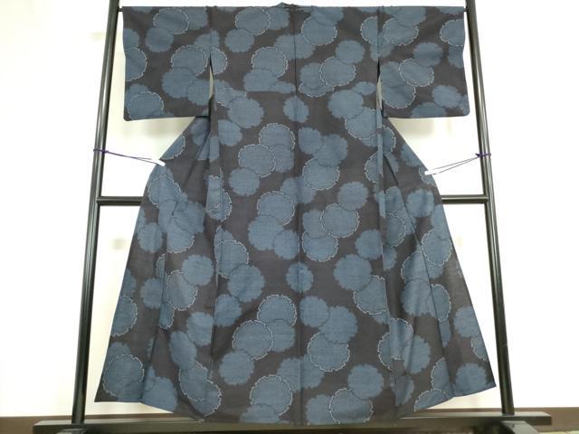 平和屋着物▽結城紬　単衣　雪輪重ね文　正絹　逸品　DAAT9722az 平和屋着物▽結城紬 単衣 雪輪重ね文 正絹 逸品 DAAT9722az