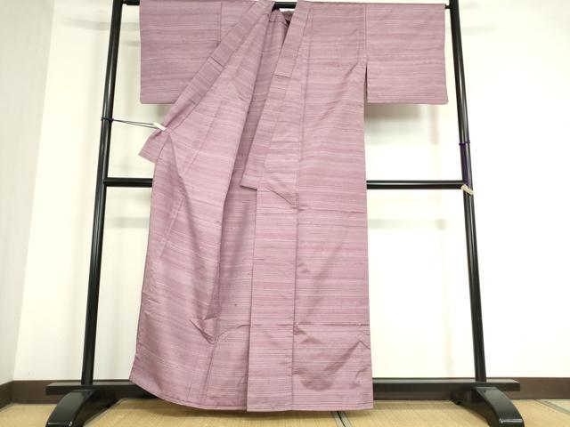 平和屋着物▽上質な紬 単衣 霞文 めがね織 正絹 逸品 DAAT9733az 