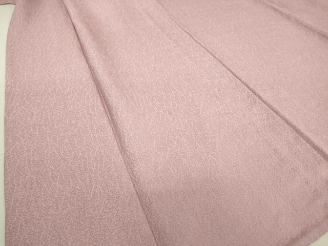 平和屋着物▽上質な色無地 単衣 霞地紋 紅藤色 正絹