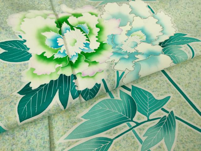 平和屋着物▽訪問着 単衣 牡丹文 たたき染め 金彩 正絹 逸品 DAAT9829az