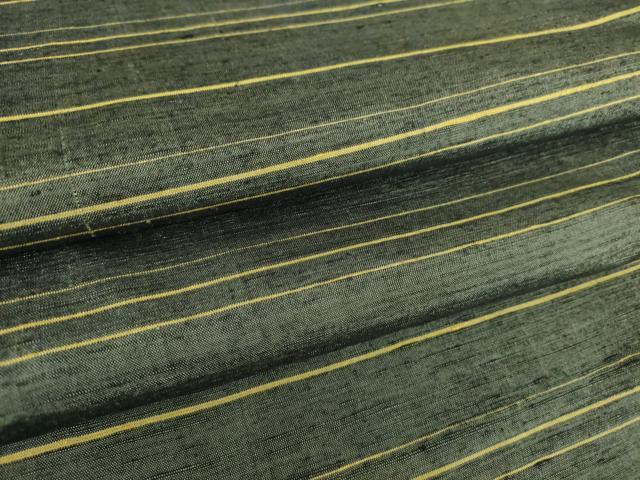 平和屋着物▽上質な紬　単衣　横段文　正絹　逸品　DAAT9863az