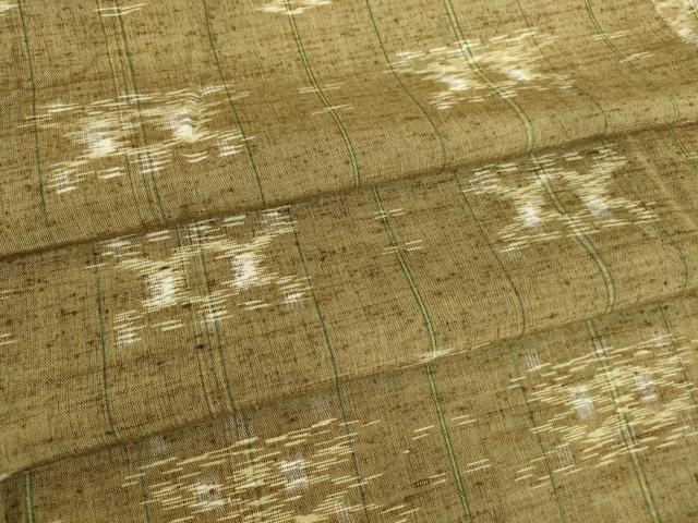 平和屋着物▽上質な紬　単衣　絣文　正絹　逸品　DAAT9870az