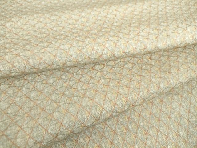 平和屋着物▽上質な小紋　単衣　格子　正絹　逸品　DAAT9876az