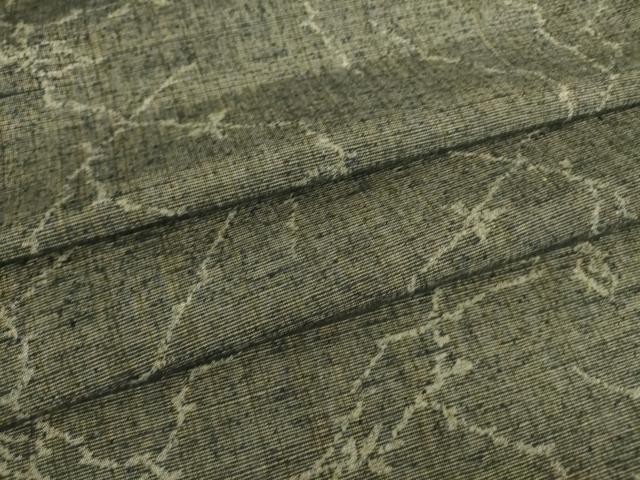 平和屋着物▽上質な紬　単衣　変わり斜線文　正絹　逸品　DAAT9880az