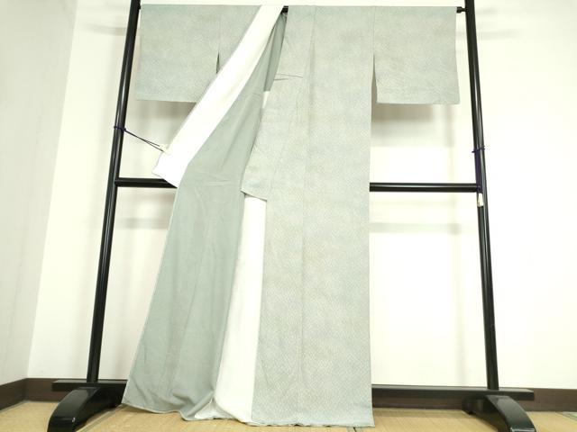 平和屋着物▽上質な小紋 単衣 樹林文 暈し染め 正絹 逸品