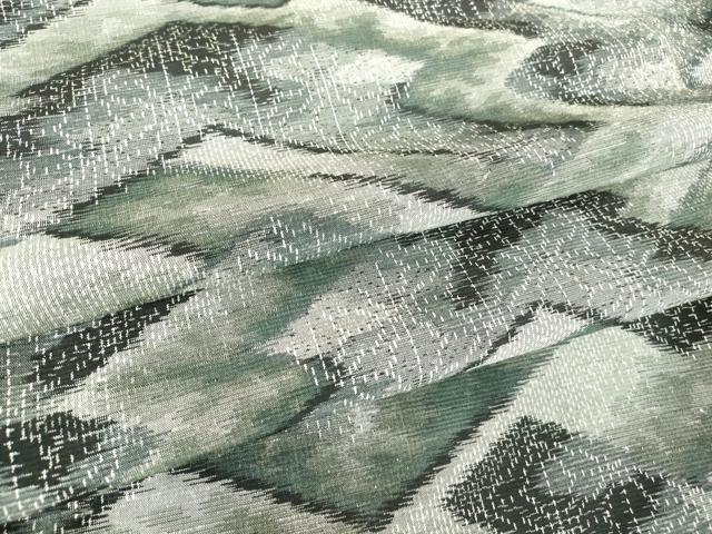 平和屋着物▽上質な紬　単衣　松皮取絣文　正絹　逸品　DAAT9897az