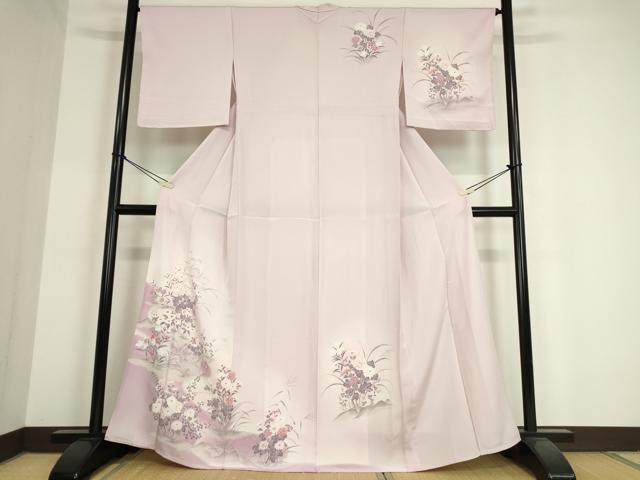 平和屋着物▽訪問着　単衣　草花文　暈し染め　正絹　逸品　未使用　DAAT9906az