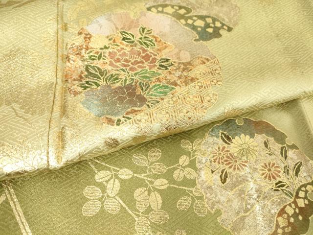 平和屋着物▽訪問着　単衣　雪輪花文　暈し染め　金彩　正絹　逸品　DAAT9949az_6