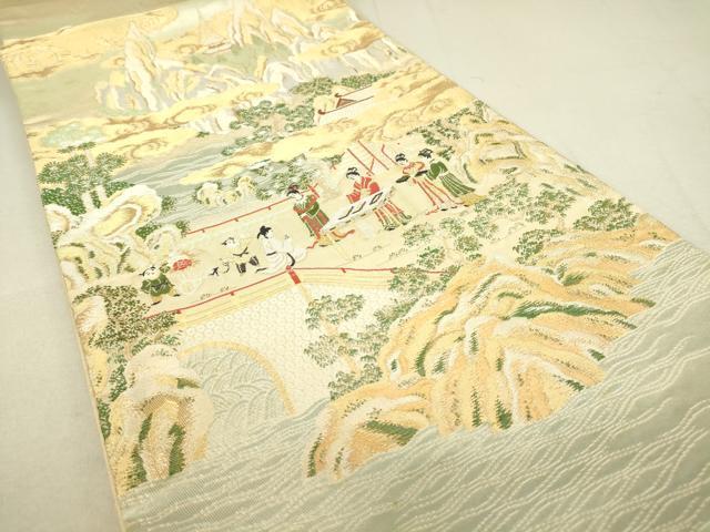 平和屋着物●龍村晋謹　六通柄袋帯　富貴祝慶錦　金糸　正絹　逸品　DAAT9984az 平和屋着物○龍村晋謹 六通柄袋帯 富貴祝慶錦 金糸 正絹 逸品