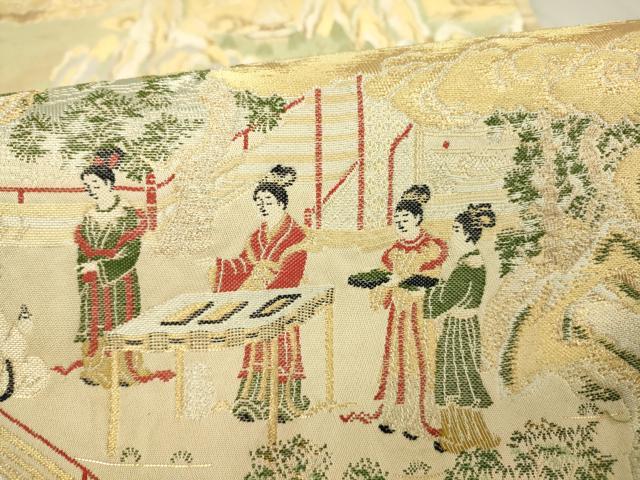 平和屋着物●龍村晋謹　六通柄袋帯　富貴祝慶錦　金糸　正絹　逸品　DAAT9984az 平和屋着物○龍村晋謹 六通柄袋帯 富貴祝慶錦 金糸 正絹 逸品