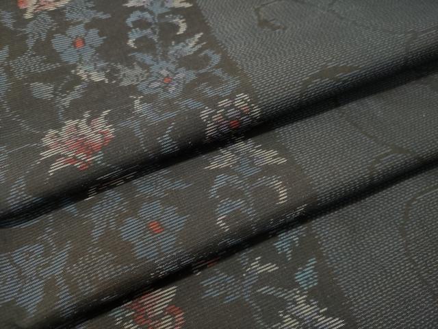 平和屋着物●本場大島紬　更紗花唐草文　やまと誂製　正絹　逸品　DAAU0521tw