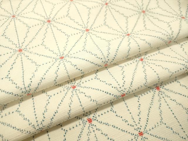 平和屋着物●上質な紬　麻の葉文様　正絹　逸品　DAAU0534tw