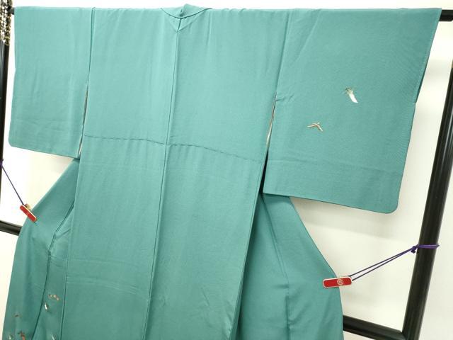 平和屋着物○訪問着 総刺繍 成り物 浅葱色 正絹 逸品 DAAU0542tw