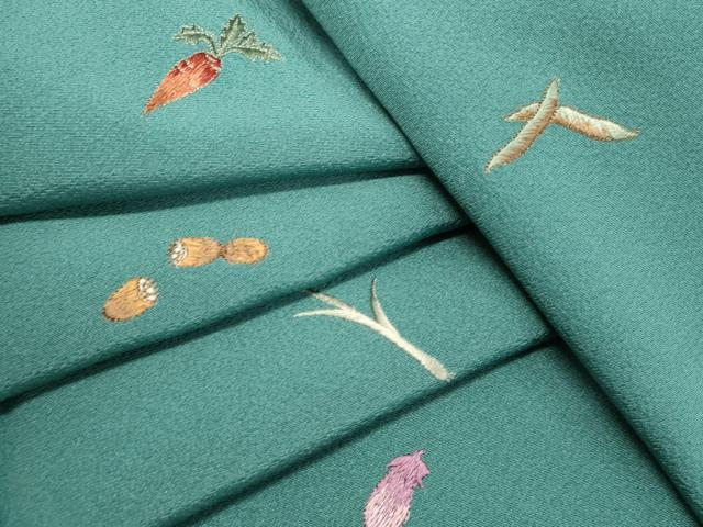 平和屋着物●訪問着　総刺繍　成り物　浅葱色　正絹　逸品　DAAU0542tw