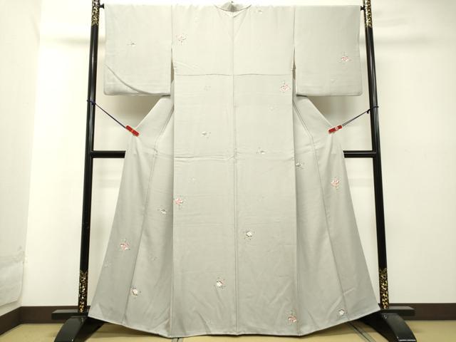 平和屋着物○上質な小紋 友禅 作家物 草花文 正絹 逸品 DAAU0548tw