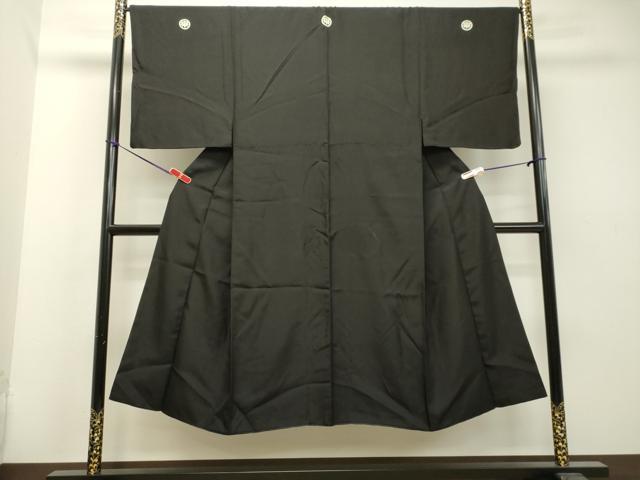 平和屋着物●男性　黒紋付　正絹　逸品　DAAU0562tw 平和屋着物○男性 黒紋付 正絹 逸品 DAAU0562tw