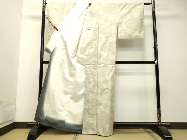 平和屋着物□極上 本場大島紬 白大島 訪問着 150亀甲 石畳 斜線文