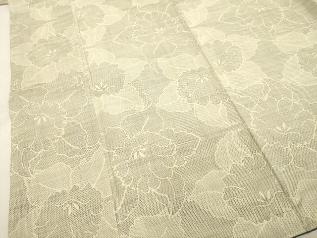 平和屋着物○本場大島紬 白大島 9マルキ 150亀甲 草花文 正絹 逸品