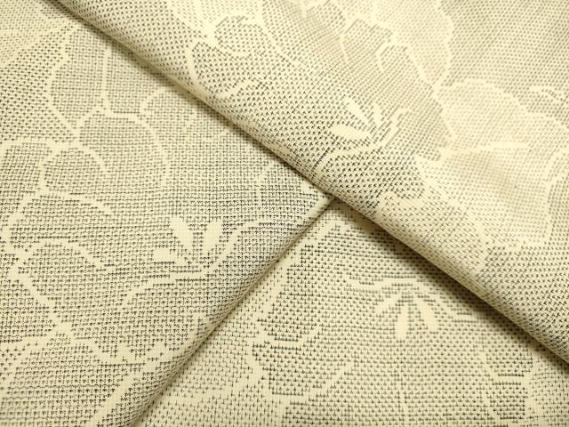 平和屋着物●本場大島紬　白大島　9マルキ　150亀甲　草花文　正絹　逸品　DAAU0572tw