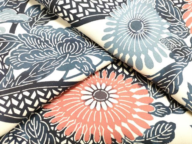 平和屋着物●上質な小紋　型染め　草花文　正絹　逸品　DAAU0574tw