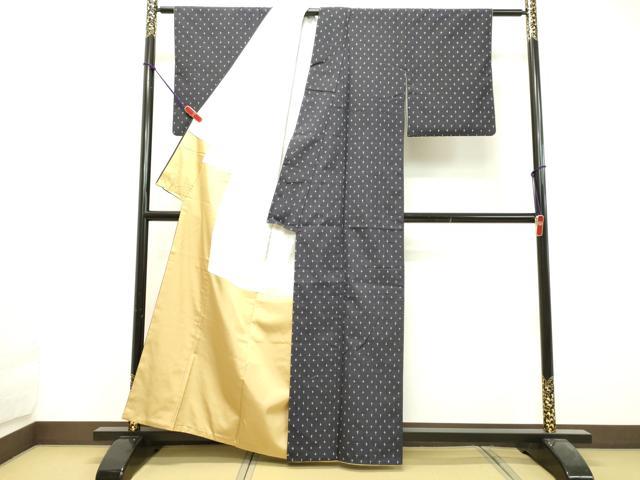 平和屋着物○上質な紬 十字絣 正絹 逸品 DAAU0603tw