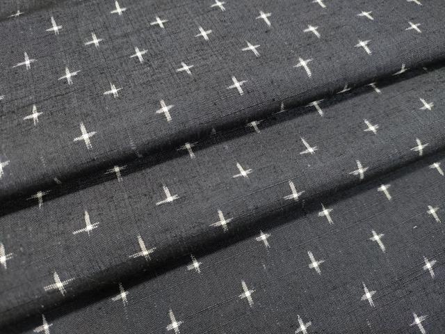 平和屋着物●上質な紬　十字絣　正絹　逸品　DAAU0603tw