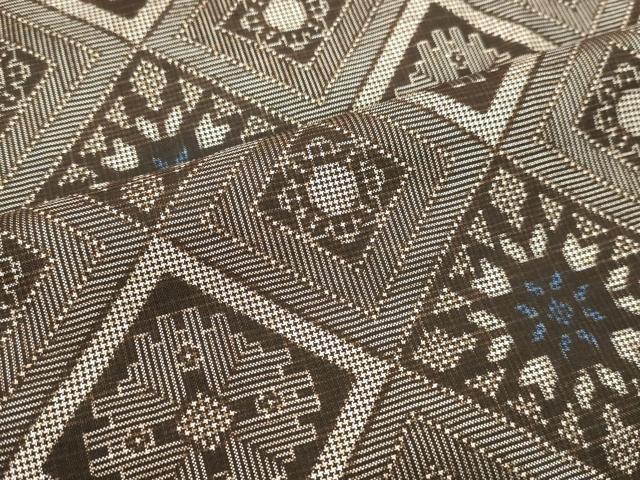 平和屋着物○本場大島紬 龍郷絣 花菱文 正絹 逸品 DAAU0607tw