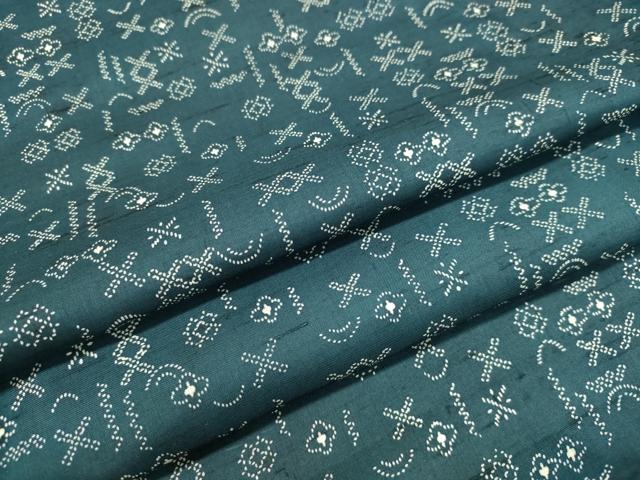 平和屋着物●上質な紬　幾何学文様　正絹　逸品　未使用　DAAU0609tw