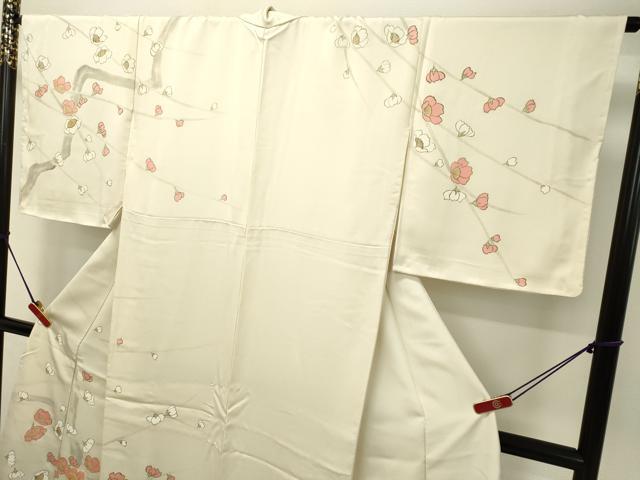 平和屋着物○訪問着 駒刺繍 枝花文 金彩 ロング丈 正絹 逸品