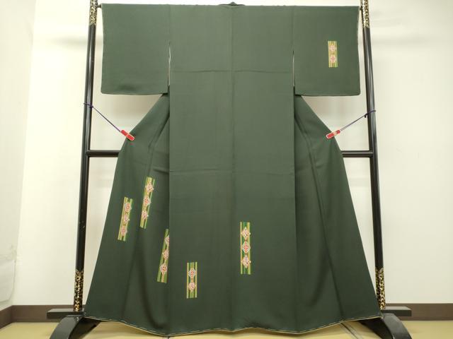 平和屋着物●訪問着　短冊菱文　正絹　逸品　未使用　DAAU0630tw