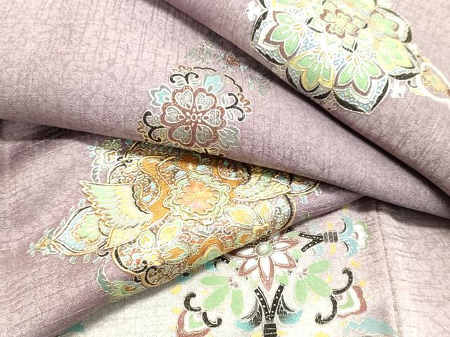 平和屋着物●訪問着　螺鈿　正倉院鳳凰花文　暈し染め　銀彩　正絹　逸品　DAAU0640tw