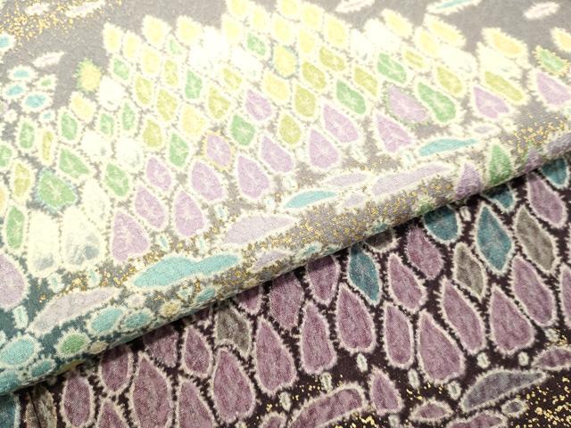 平和屋着物○訪問着 絞り 樹林文 暈し染め 金彩 金通し地