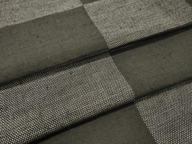 平和屋着物●塩沢紬　市松文様　正絹　逸品　DAAU0672tw