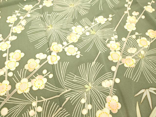 平和屋着物○訪問着 駒刺繍 松竹梅 金彩 正絹 逸品 DAAU0673tw 付け下げ