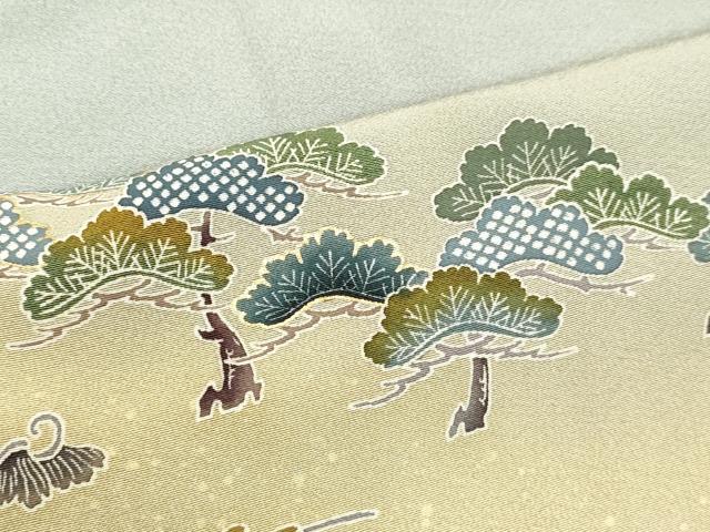 平和屋着物●訪問着　立波風景笠松文　暈し染め　金彩　正絹　逸品　DAAU0685tw