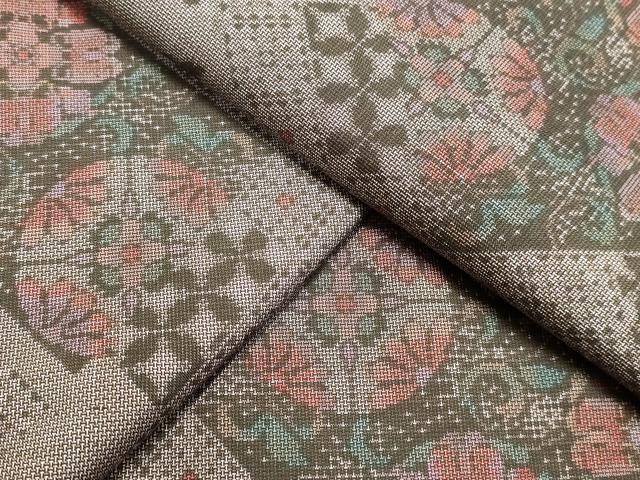 平和屋着物●本場大島紬　9マルキ　正倉院花文　正絹　逸品　未使用　DAAU0686tw