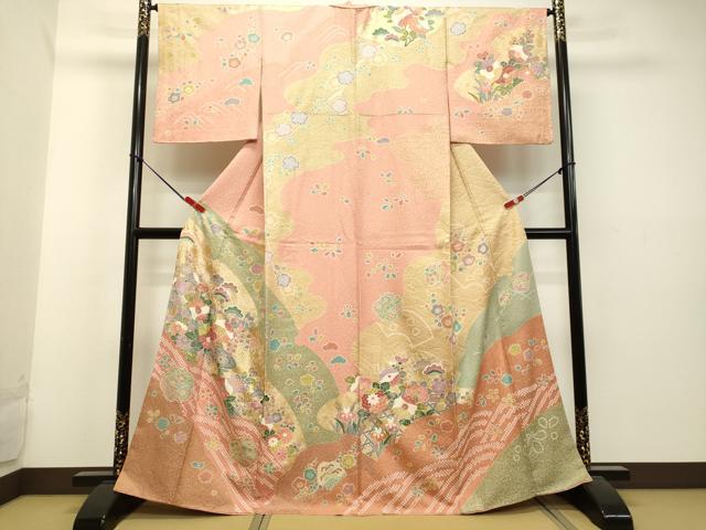 平和屋着物○訪問着 流水辻が花 金彩 正絹 逸品 DAAU0692tw 付け下げ