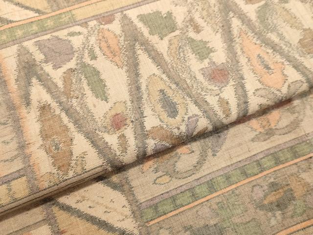 平和屋着物○上質な紬 洋花文 正絹 逸品 DAAU0698tw