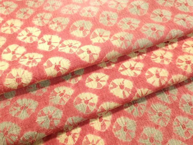 平和屋着物●上質な紬　蜘蛛絞り　正絹　逸品　DAAU0704tw