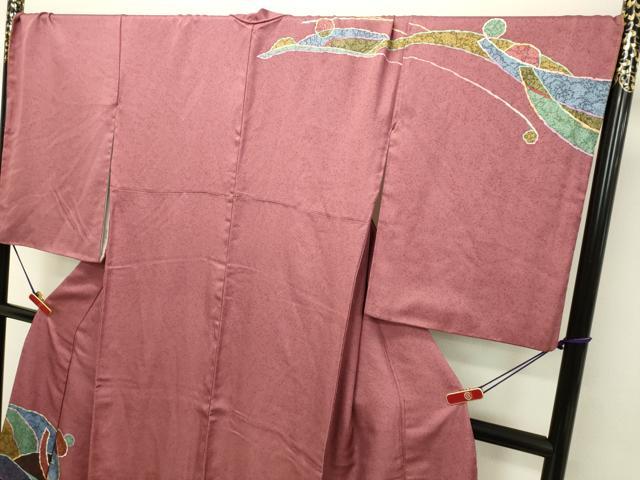 平和屋着物○中嶋博司 訪問着 抽象文様 金彩 ロング丈 正絹 逸品