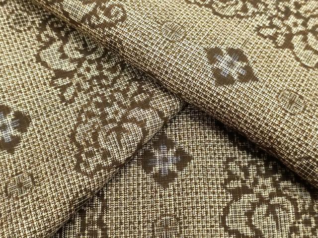 平和屋着物●本場大島紬　割り込み絣　花菱文　正絹　逸品　DAAU0726tw