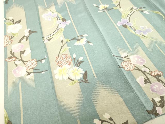 平和屋着物○上質な小紋 枝花文 鬼しぼ縮緬 正絹 逸品 DAAU0728tw