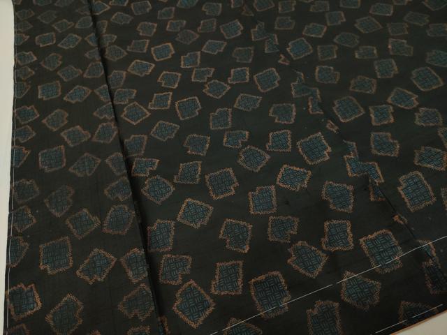 平和屋着物○上質な紬 箔散らし文 ロング丈 正絹 逸品 未使用