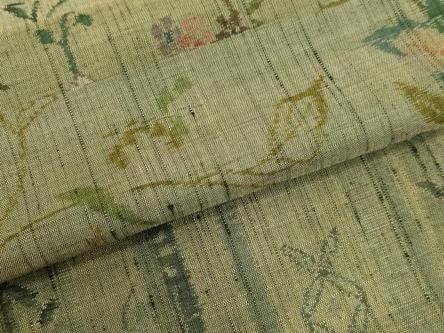 平和屋着物○小千谷紬 百柄 横段花文 正絹 逸品 DAAU0739tw