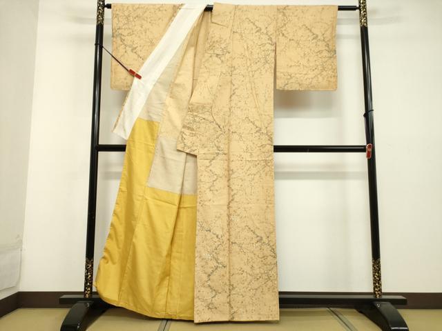 平和屋着物○本場大島紬 梅鉢 正絹 逸品 AAAU8337zg