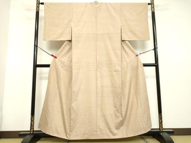 平和屋着物○上質な紬 白茶色 正絹 逸品 DAAU0754tw